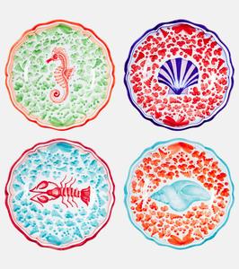 Набор из 4 керамических тарелок Dots Les-Ottomans, Multicolor