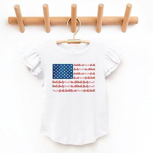 Футболка American bow flag coquette с рукавами-крылышками The Juniper Shop, White