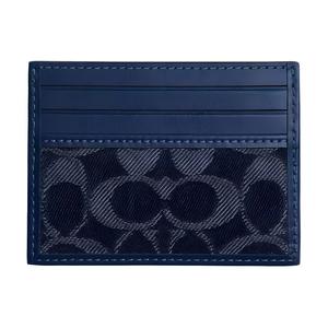 COACH Мини-картхолдер для мужчин denim с calfskin, dark blue