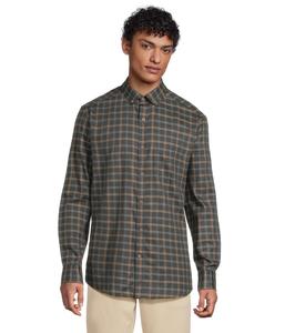 Рубашка Johnston & Murphy Heathered Shirt, цвет Charcoal/Tan Triple Grid Check