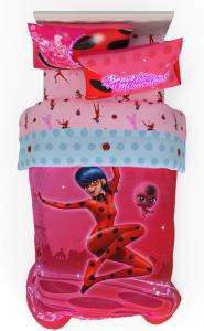 Комплект постельного белья для детей Miraculous: Tales of Ladybug and Cat Noir, 5 предметов, Full Size, супермягкий плед и простыня Franco, цвет Miraculous Ladybug
