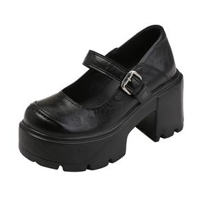 TATAYA Туфли Мэри Джейн на массивном каблуке 9 см, женские, черные