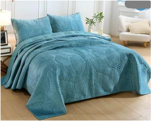 ZDJZMGZ Комплект постельного белья с лиственным принтом Blue