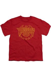 Футболка с орлом Wonder Woman от DC Comics для детей с коротким рукавом Gildan, красный