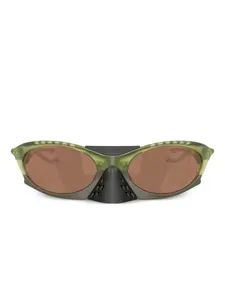 Солнцезащитные очки в овальной оправе Oakley, зеленый