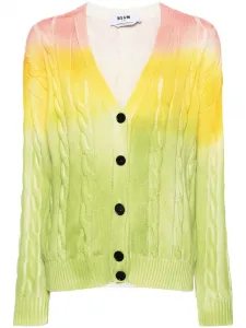 Кардиган фактурной вязки MSGM, желтый