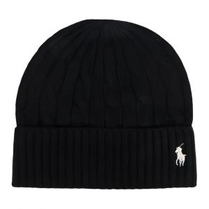 Вязаная шапка-бини Polo Ralph Lauren, черный