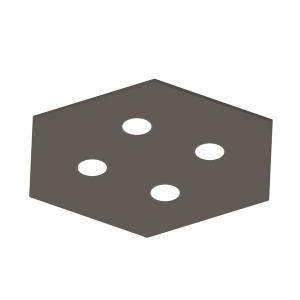 Потолочный светильник Lumicom River Hex 4X, 65x4x65 см цвет hochglanz hellgrau