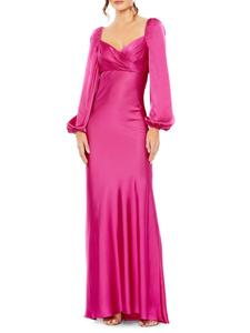 Платье Sweetheart из атласа с лифом и клешем Mac Duggal, цвет Magenta