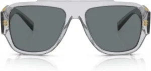 Солнцезащитные очки Versace VE 4436U 530580, прозрачно-серые, из пластика, с синими линзами, Transparent Grey