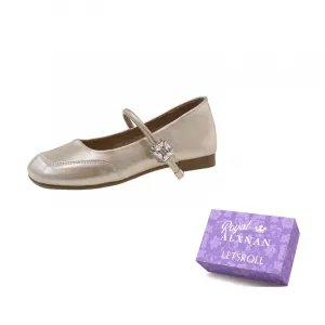Alxnan Женские туфли Мэри Джейн на плоской подошве шампань, цвет Champagne