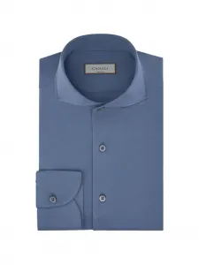 Хлопковая рубашка Canali, синий