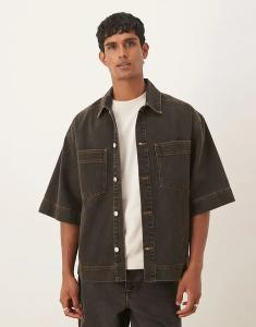 Джинсовая рубашка ASOS DESIGN коричневого цвета от Coord