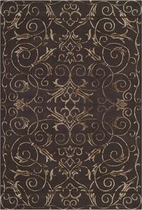 Ковер SAFAVIEH, 122 x 183 см, Tibetan Collection, Chocolate, ручной работы из шелка и шерсти Scroll Silk & Wool, идеален для помещений с высокой проходимостью: прихожая, гостиная, спальня (TB417G)