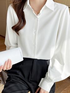 Классическая блузка с воротником, женская блузка Doux Belle, цвет White