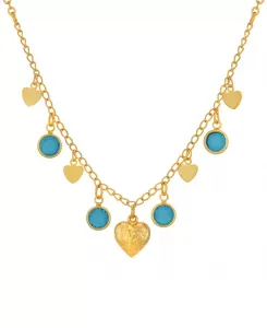 Ожерелье с каплями хрустального камня в форме сердца 2028, blue