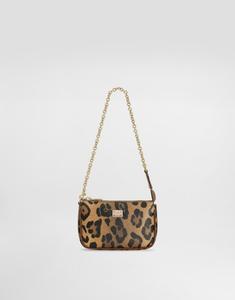 Кроссбоди-сумка DG Candy из телячьей кожи с леопардовым принтом DOLCE & GABBANA, мультиколор