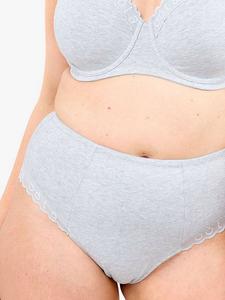 Мягкие хлопковые утягивающие трусики с высокой талией Oola Lingerie, Grey