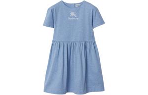Детское платье Burberry Kids, цвет Light blue-hemp gray