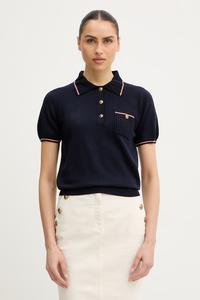 Шерстяной свитер микония Luisa Spagnoli, темно-синий