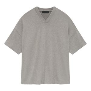 Футболка ss24 v neck t-shirt 'heather grey' Fear Of God Essentials, серый