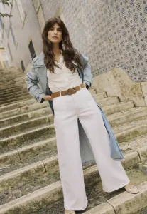 Расклешенные джинсы crvisti из цветного денима Cream, Snow White