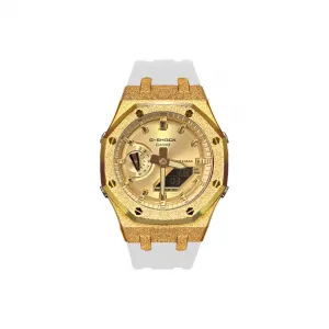 CASIO Ретрофит серия кварцевый механизм ремешок из резины часы унисекс циферблат gold