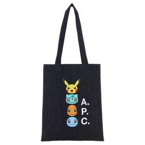 Хлопковая женская сумка через плечо черно-белая A.P.C