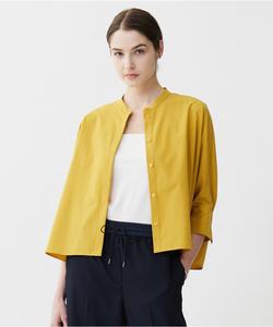 Винтажная рубашка из хлопчатобумажной ткани с воротником-стойкой