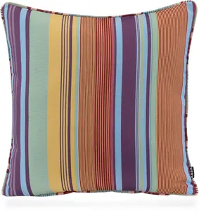 Х.ОК.К. Подушка декоративная "Милан", с полосками, чехол с наполнителем, 1 шт H.O.C.K. 40х60 см, фиолетовый/желтый/голубой