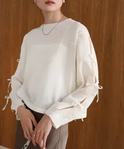 Прозрачный трикотаж с рукавами из лент.