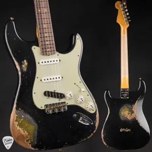 Fender Custom Shop Limited Edition Hotshot Stratocaster Heavy Relic - Черный блеск поверх Старого шартрезового блеска / Инструмент для мероприятий Fender Custom Shop