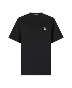 Хлопковая футболка с монограммой змеи Roberto Cavalli, черный