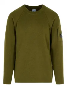 Кофта в рубчик с круглым вырезом C.P. Company, зеленый