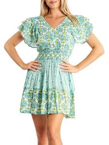 Расклешенное мини-платье с рюшами La Moda Clothing, цвет Multi