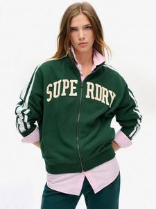 Свободный спортивный топ с аппликацией и молнией Superdry, Enamel Green/Ivory