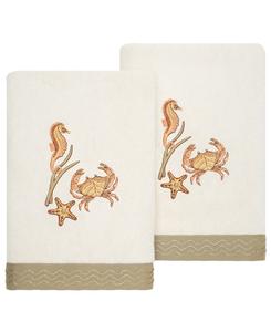 Набор из двух полотенец для рук «Аарон» из турецкого хлопка с вышивкой Linum Home, бежевый