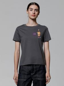 Футболка с забавным котом серого цвета wat? Apparel