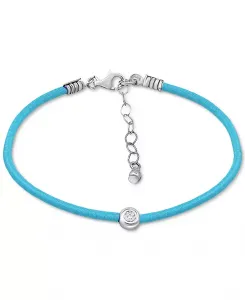 Браслет на лодыжку с оправой из кубического циркония из стерлингового серебра, созданный для Macy's Giani Bernini, teal