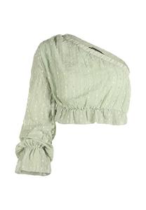 Блузка с длинными рукавами асимметричного кроя. Freshlions, зеленый