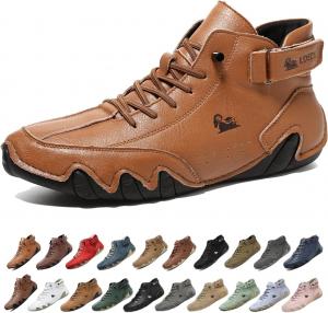 Мужские водонепроницаемые дышащие высокие ботинки-чукка ручной работы, нескользящие, для походов, вождения, кемпинга, легкие босоножки на все сезоны Generic, коричневый