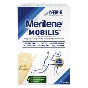 Meritene Mobilis Ванильная добавка для мышц и костей, суставов, 10 пакетиков, подвижность суставов