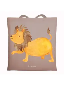 Сумка для переноски Mr & Mrs Panda Sternzeichen Löwe ohne Spruch, пастельно-коричневый