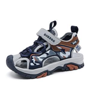 Нескользящие, износостойкие, дышащие детские сандалии для детей BOBDOG, синий/серый/коричневый