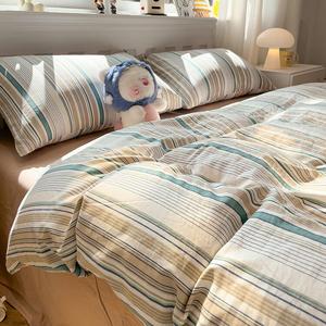 Antarctic Комплект постельного белья 1,8 м, 4 предмета, пододеяльник 200x230 см, мягкий вельвет, кофейная полоска