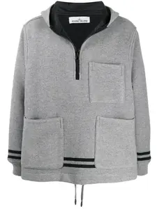 Худи с накладными карманами Stone Island, серый