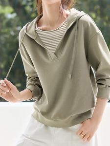 Худи с V-образным вырезом для женщин Doux Belle, цвет Sage Green