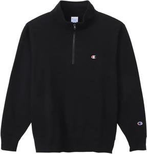 Мужская толстовка Champion C8-Y015Z с длинным рукавом, хлопковая, с логотипом США и половинной молнией, черный