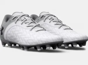 Футбольные бутсы Under Armour Magentico Select 2.0 для мужчин, жесткое поле, белый/металлик серебристый/черный