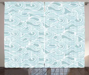 Водяная штора ABAKUHAUS в деревенском стиле, викторианский стиль, присборенная штора из тесьмы для спальни с петлями и крючками, 280 x 225 см, цвет морской пены и белый Abakuhaus